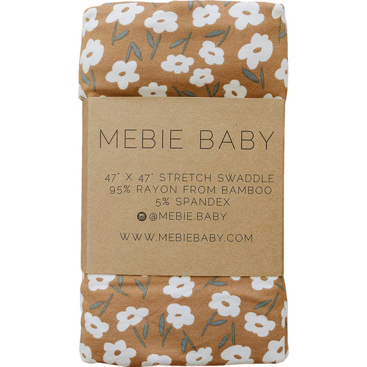 bamboo stretch swaddle // mustard floral