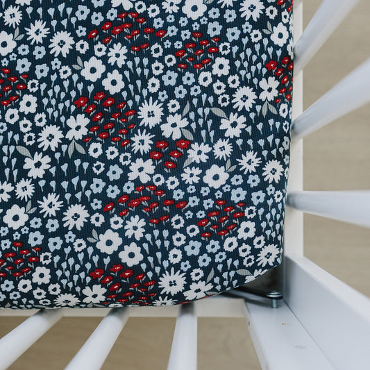 bamboo stretch crib sheet // americana