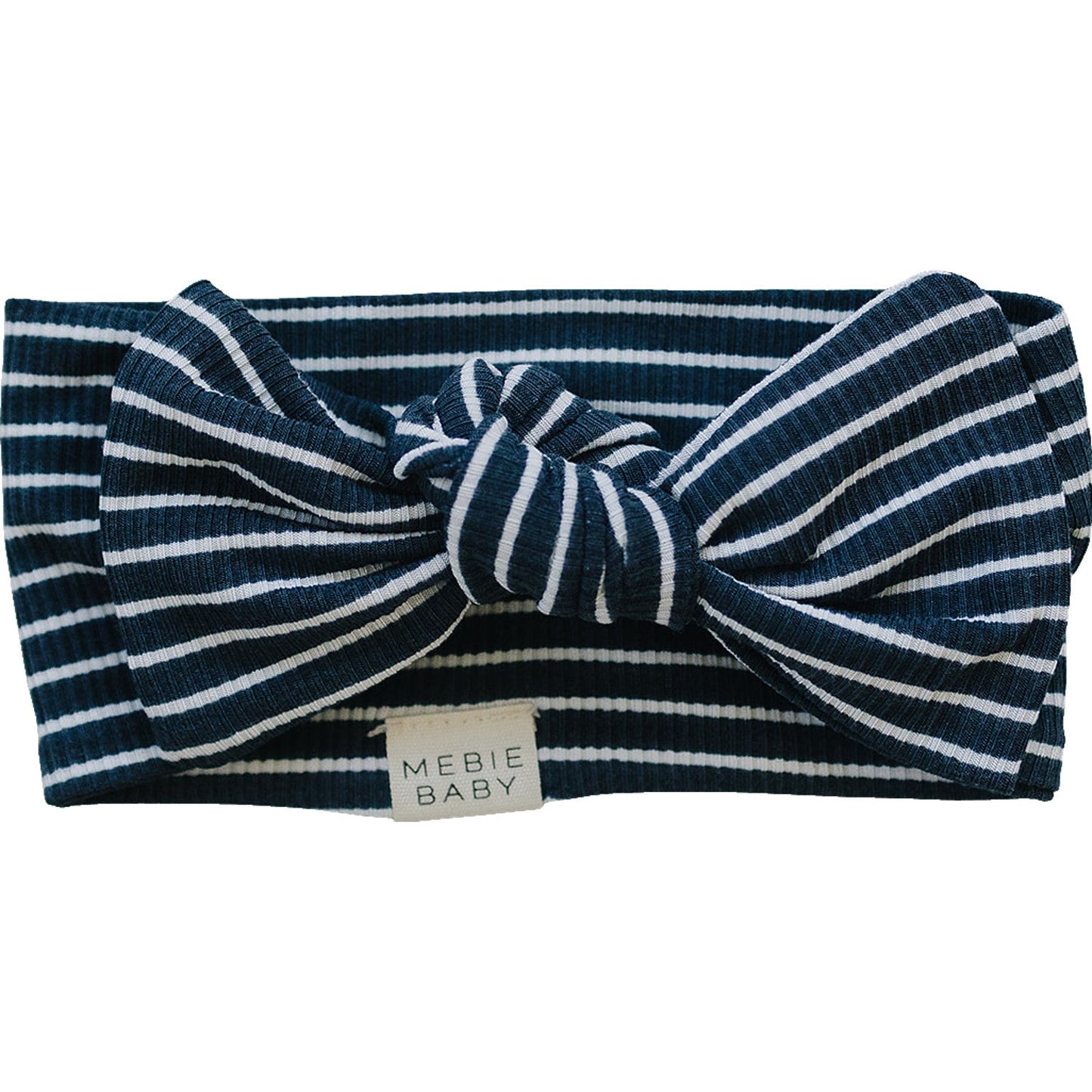 ribbed bamboo head wrap // navy stripes