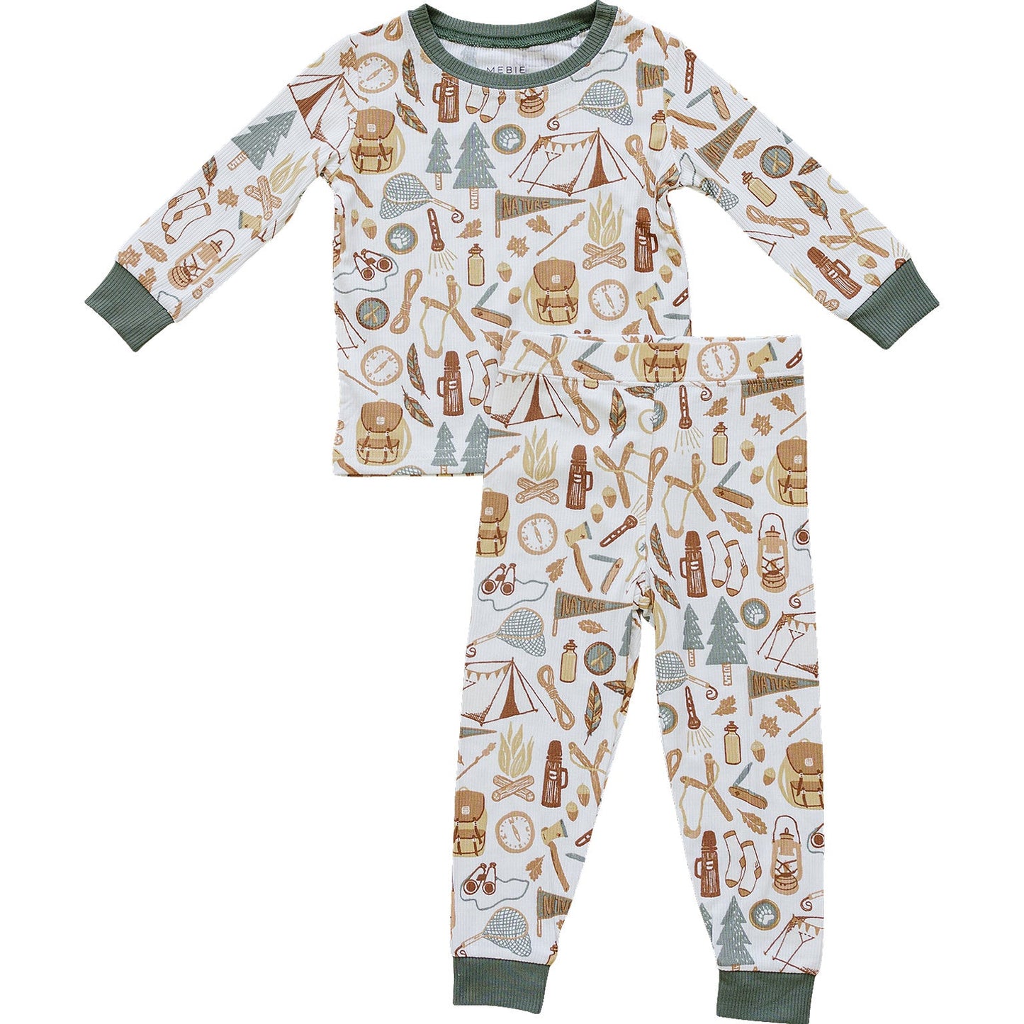 camping trip ribbed bamboo pajamas // LONG-SLEEVE TWO-PIECE SET