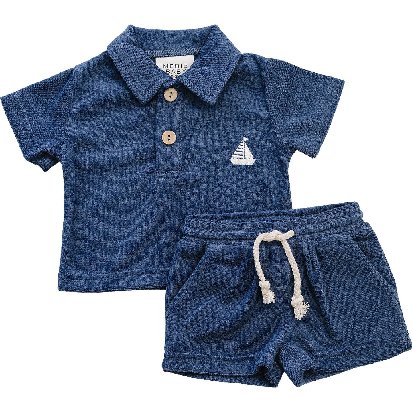 navy terry cloth set