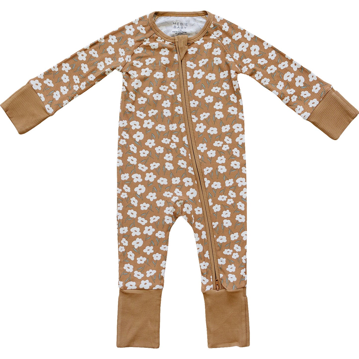 mustard floral ribbed bamboo pajamas // ZIPPY