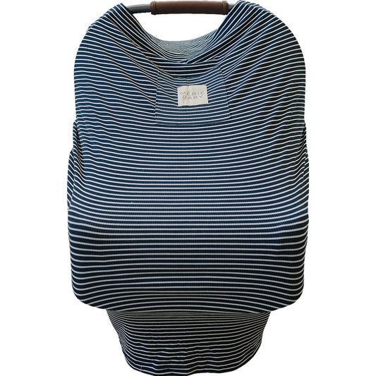 ribbed bamboo multi-use cover // navy stripes