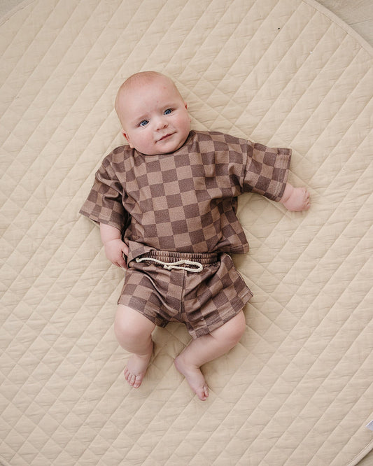 shorts set // espresso checkered
