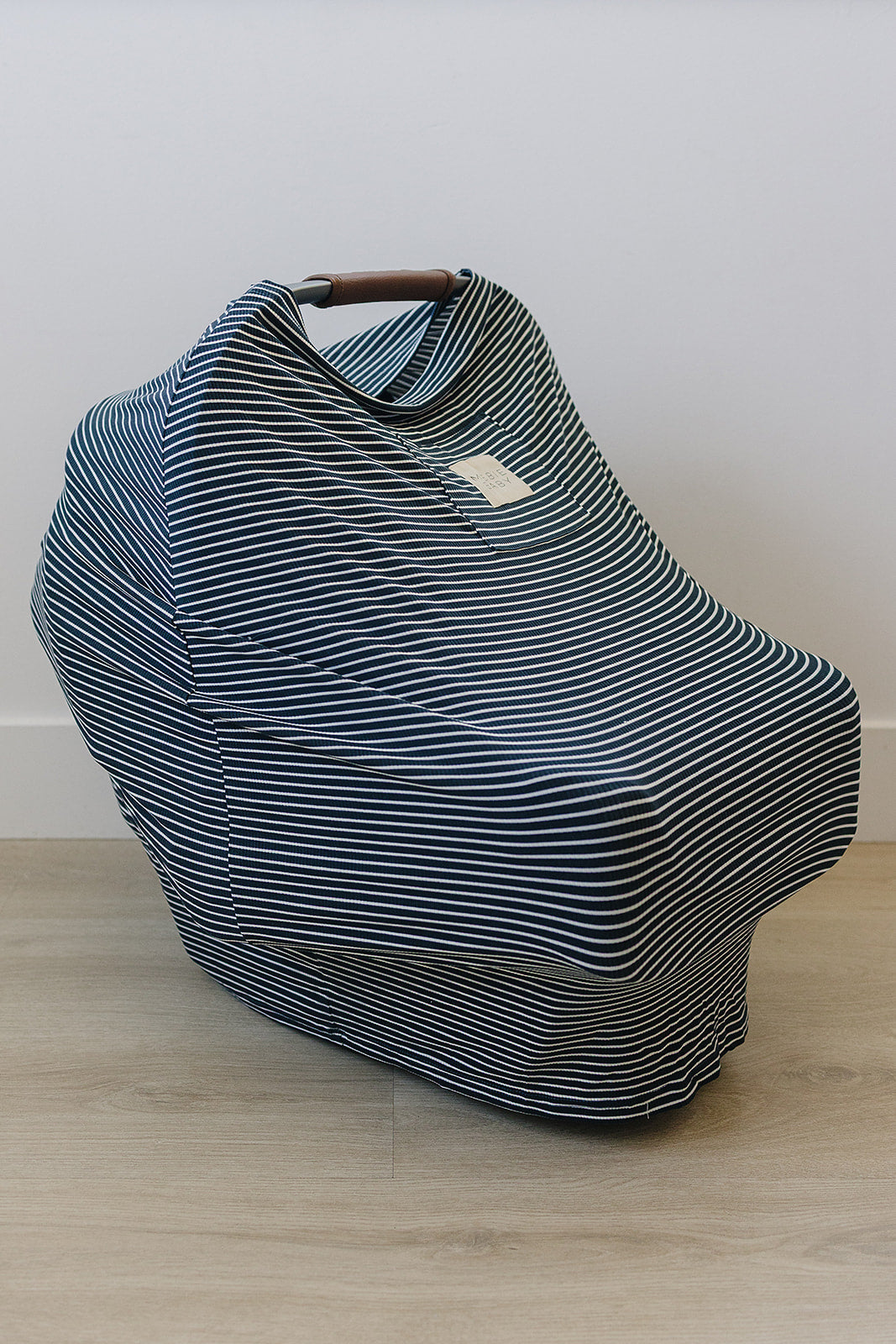 ribbed bamboo multi-use cover // navy stripes