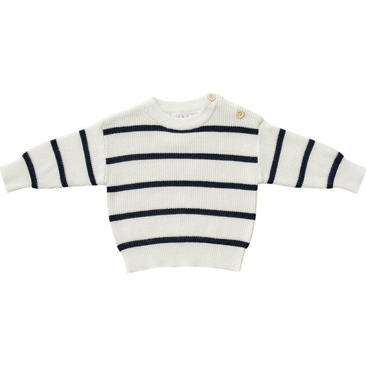 knit sweater // navy stripe