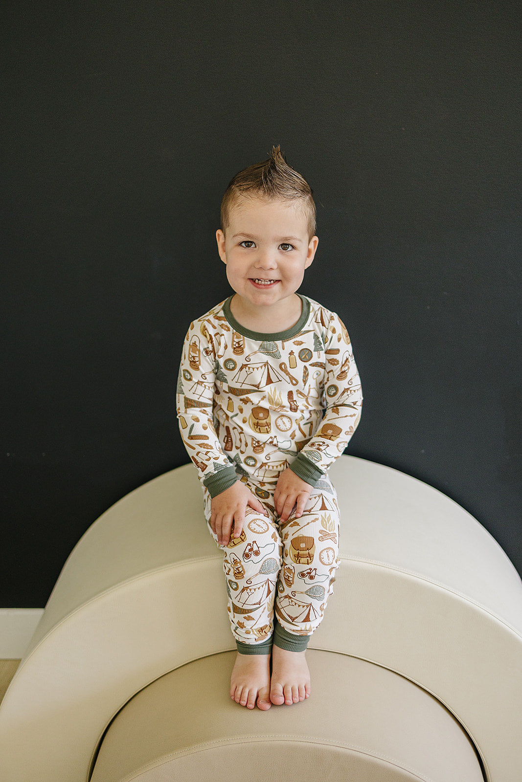 camping trip ribbed bamboo pajamas // LONG-SLEEVE TWO-PIECE SET