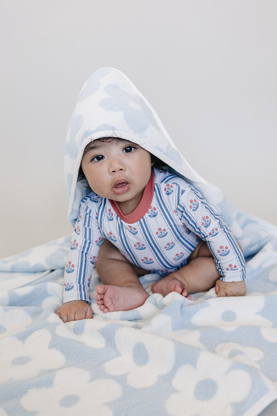 block print floral one-piece swimsuit