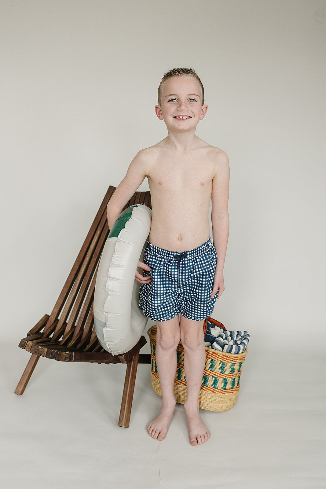 swim shorts // navy gingham (sizing up to 9/10y) *comes in mama + dad match*