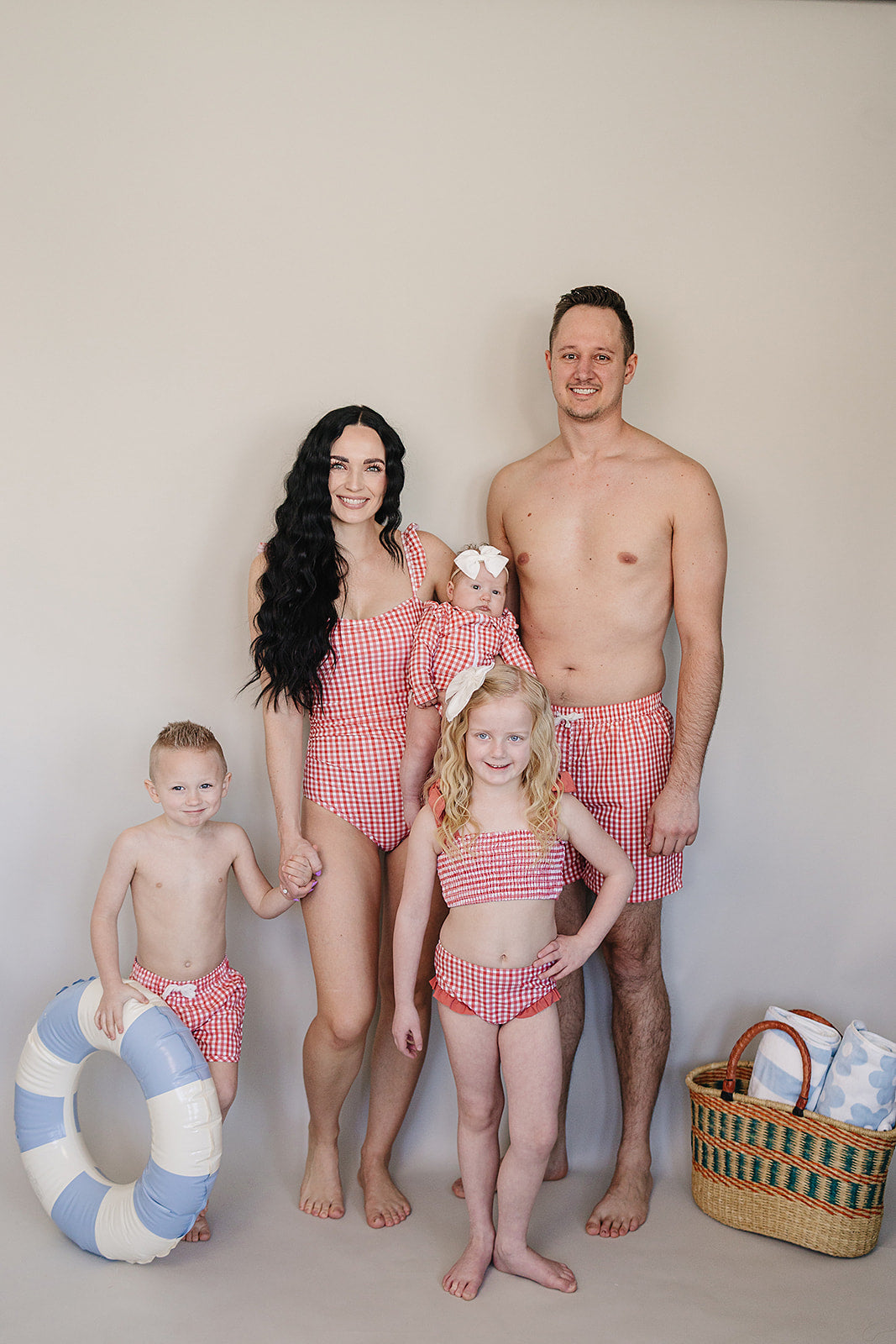 gingham ruched bikini set