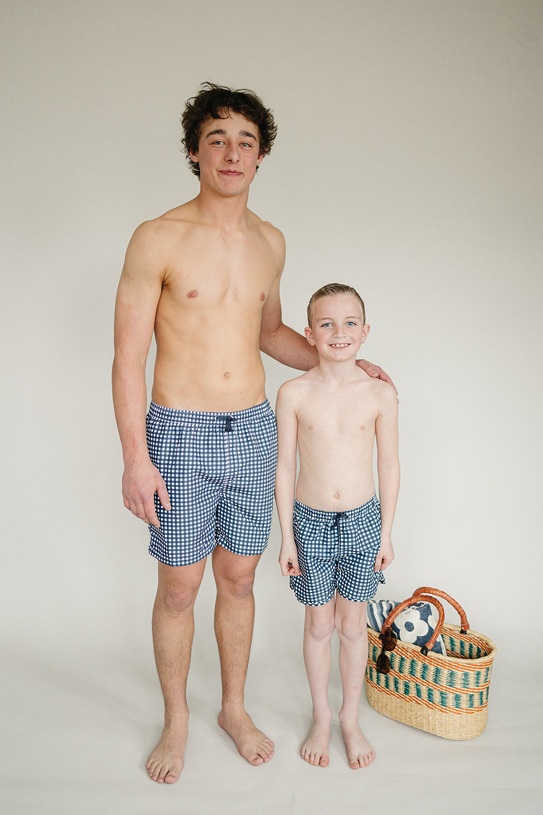 swim shorts // navy gingham (sizing up to 9/10y) *comes in mama + dad match*