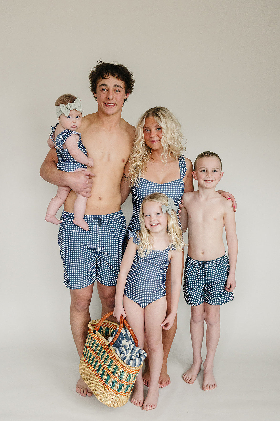 swim shorts // navy gingham (sizing up to 9/10y) *comes in mama + dad match*