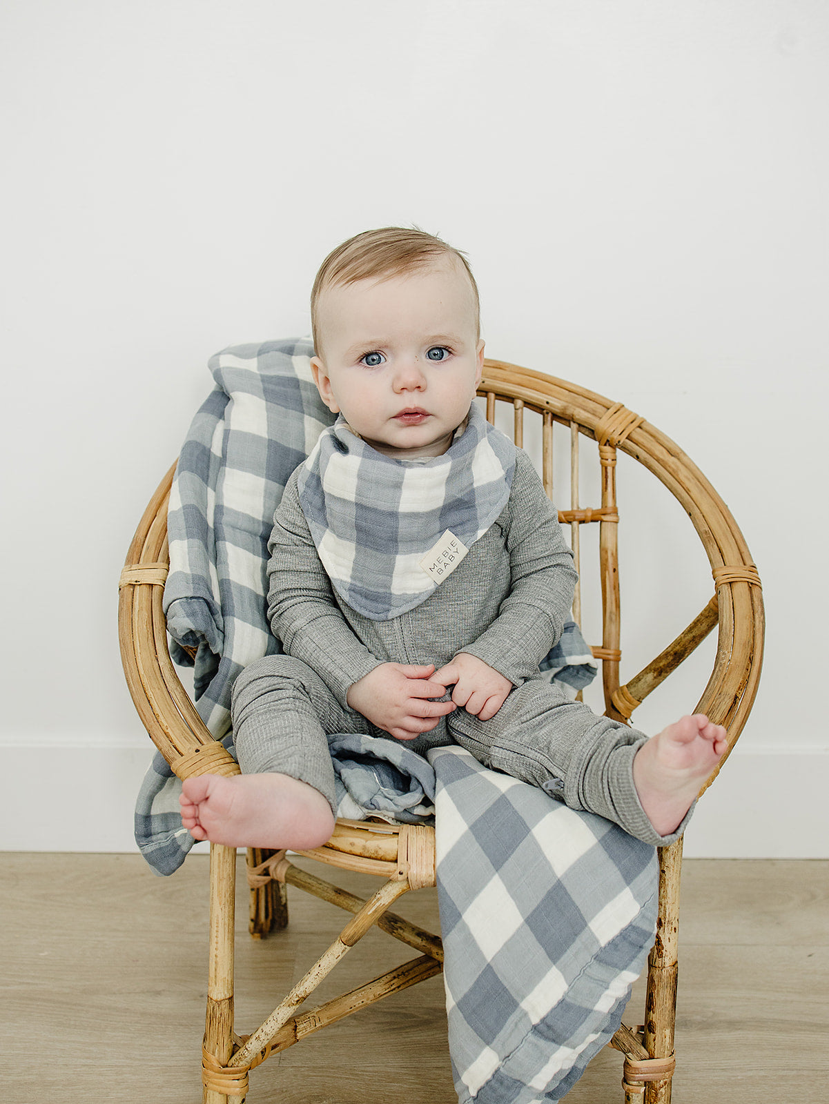 muslin quilt // dusty blue gingham