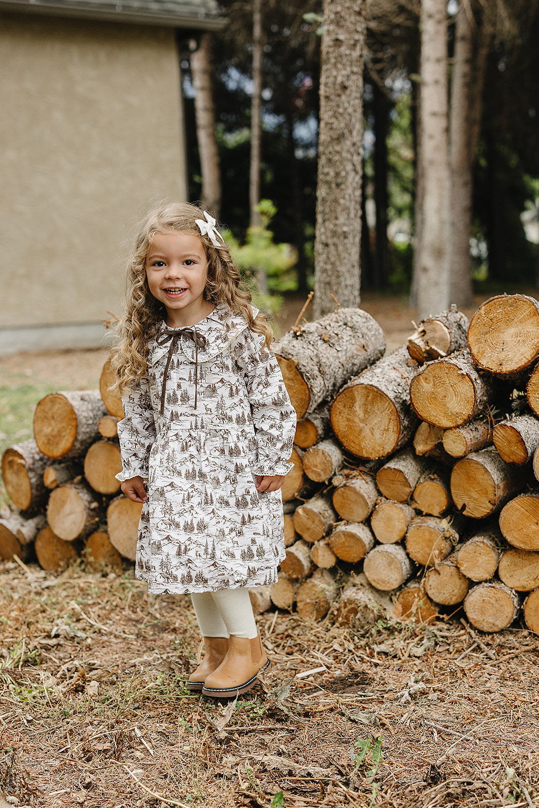 brown toile dress