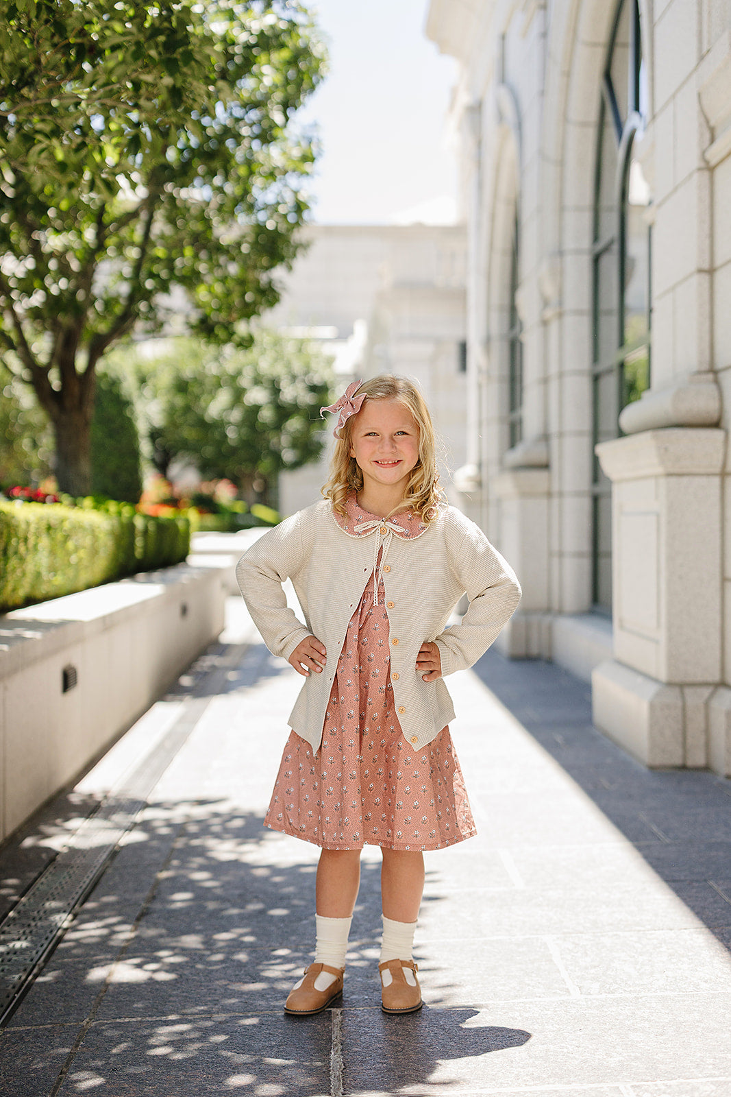 vintage pink floral dress