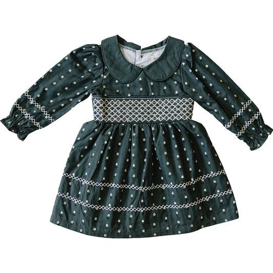 tulip smocked peter pan collar dress