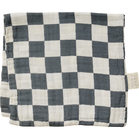 muslin burp cloth // charcoal checkered