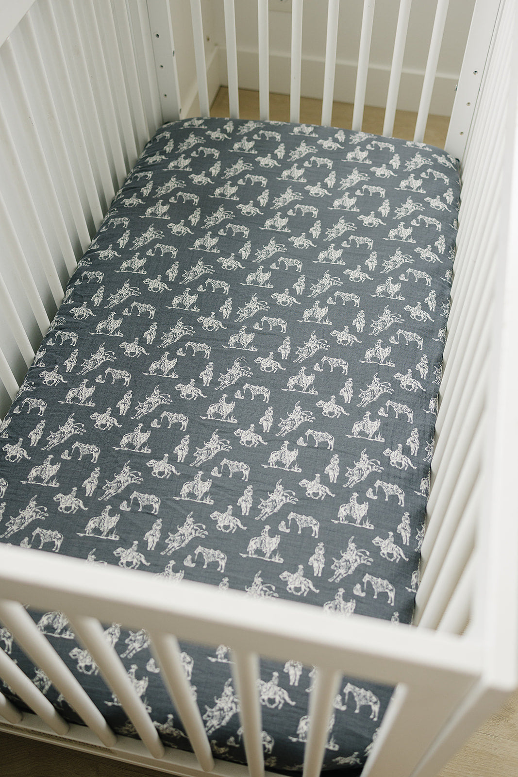 muslin crib sheet // wild west