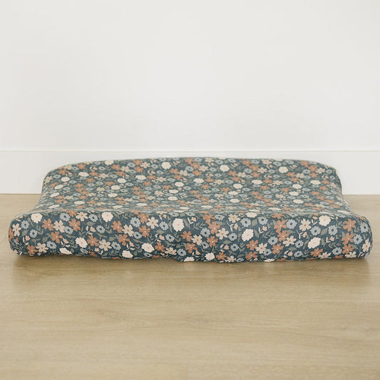 muslin changing pad cover // midnight floral