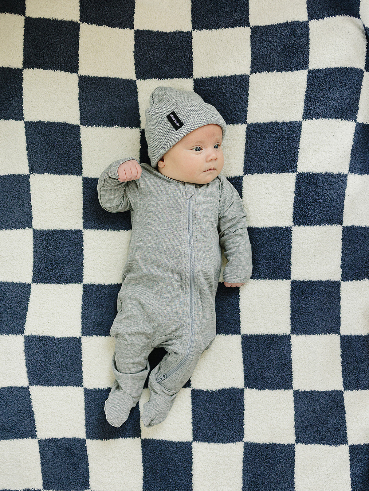 plush blanket // navy checkered