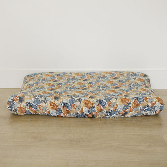 muslin changing pad cover // paradise palms