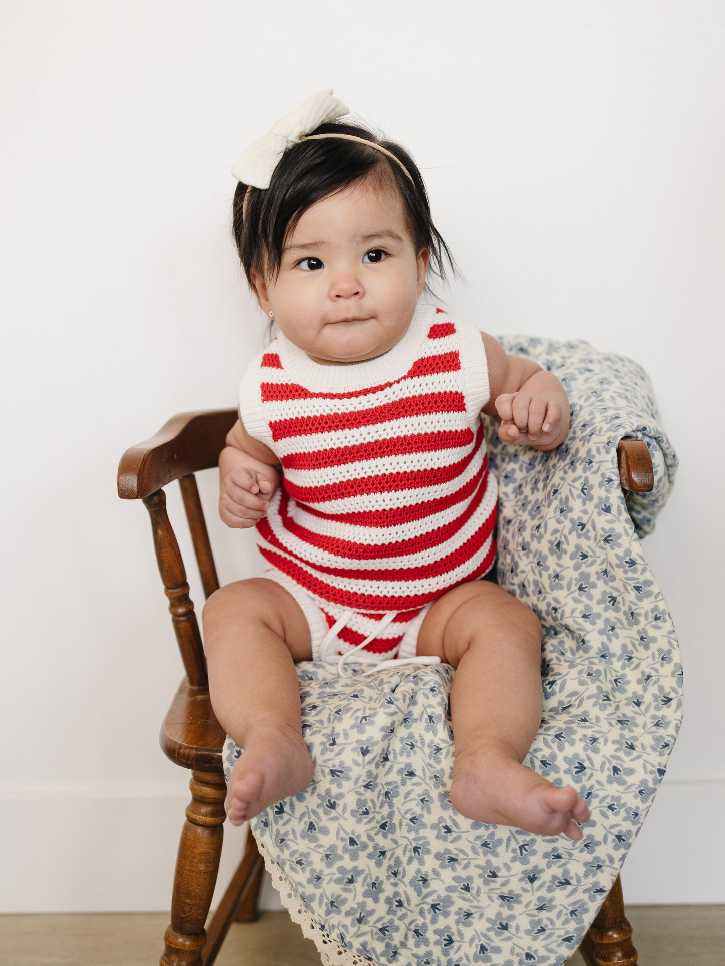 red stripe knit bloomer tank set