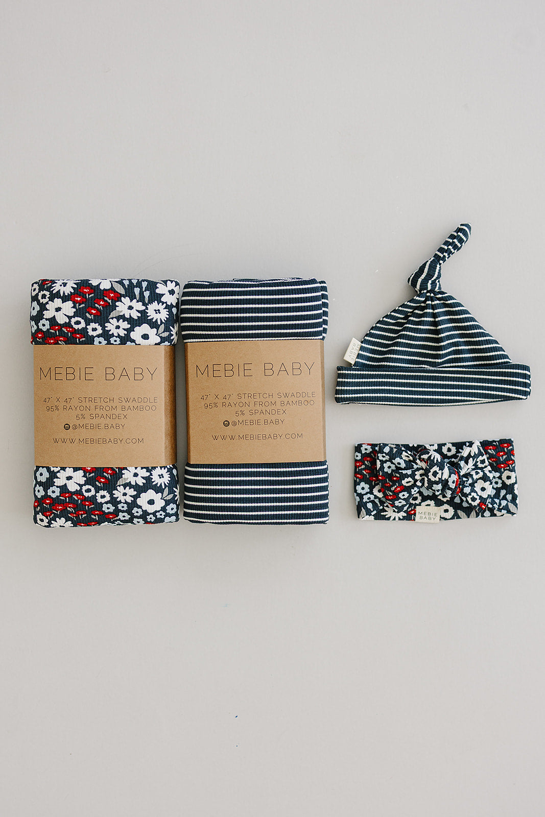 ribbed bamboo head wrap // americana floral