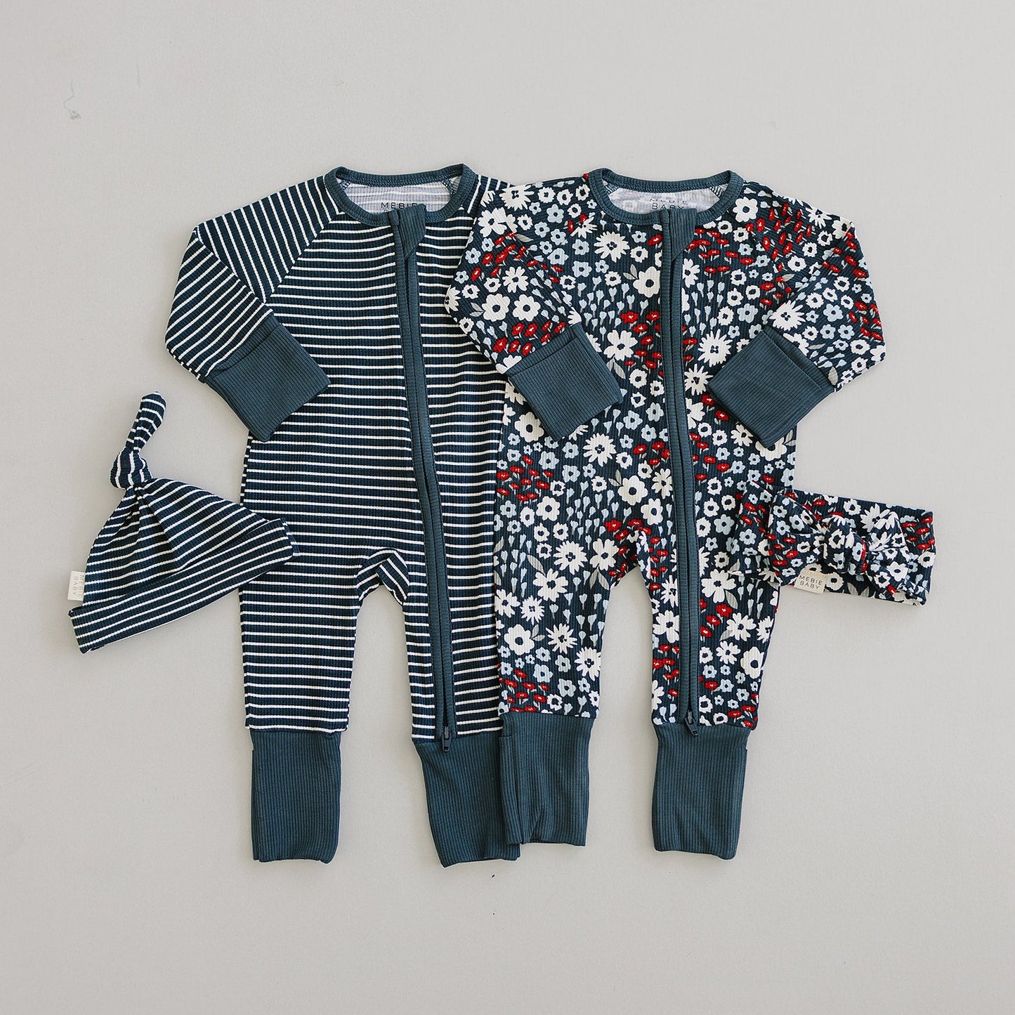 americana floral ribbed bamboo pajamas // ZIPPY