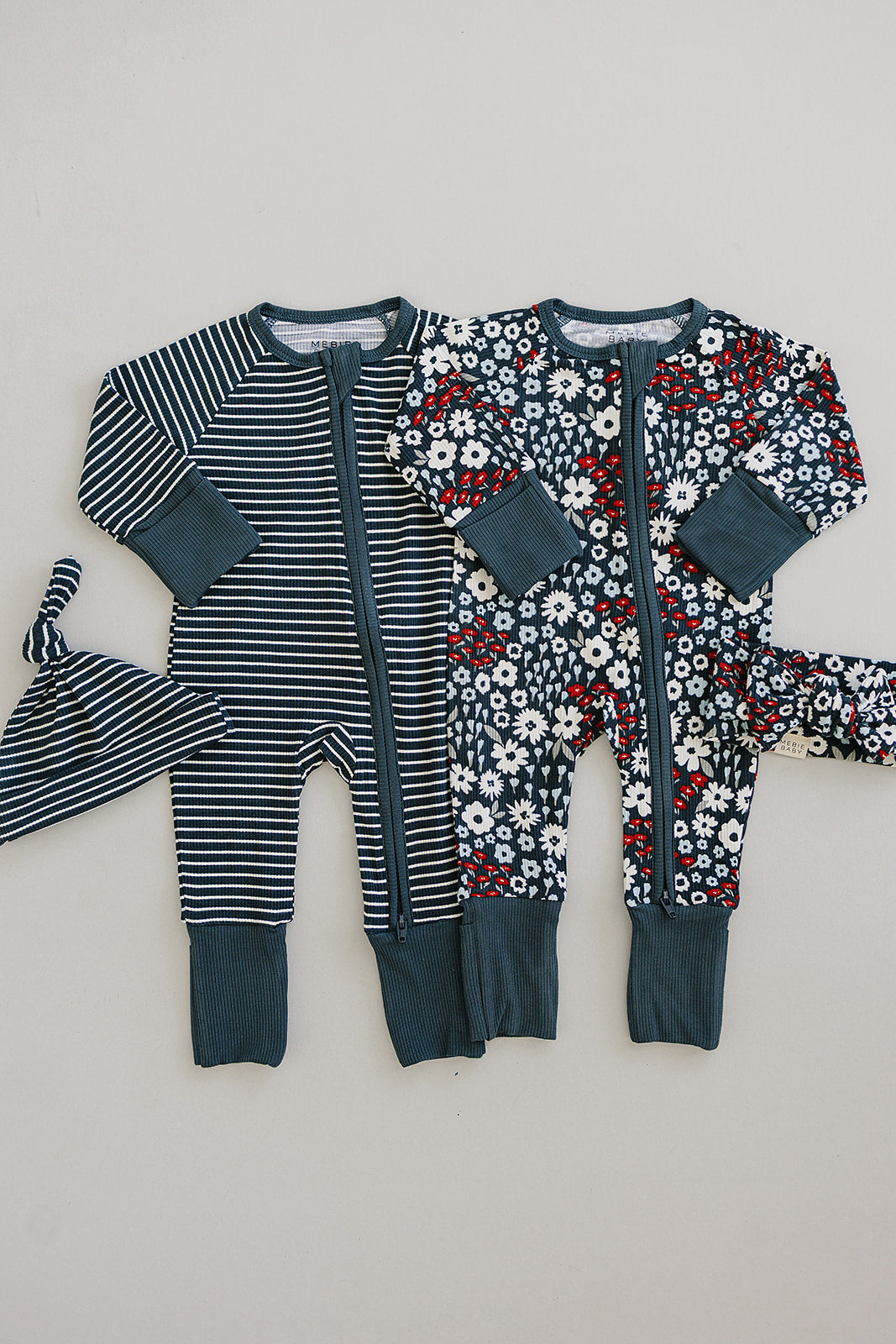 navy stripes ribbed bamboo pajamas // ZIPPY