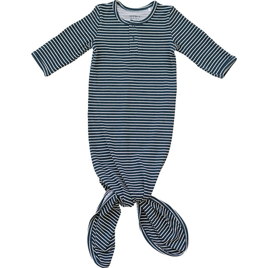 bamboo knot gown // navy stripes