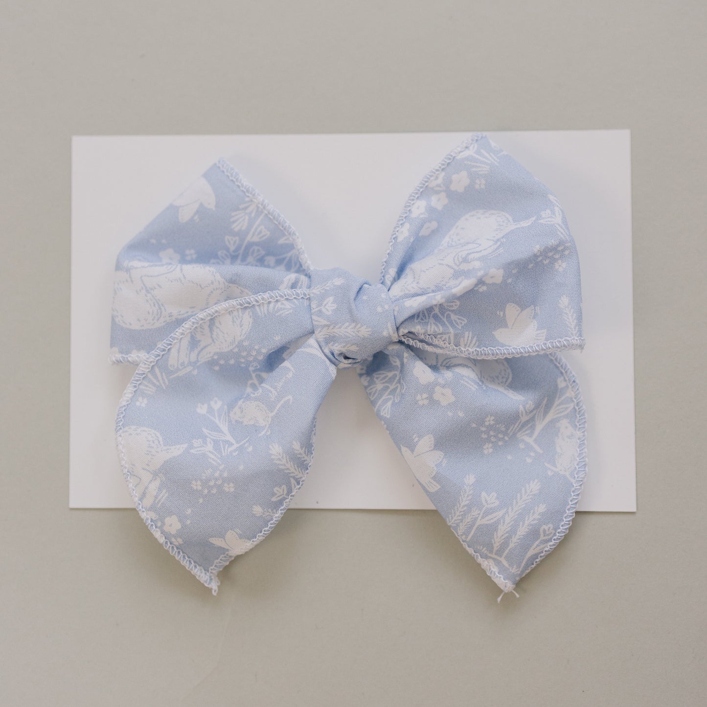 easter hair bows // blue bunny and sunny floral