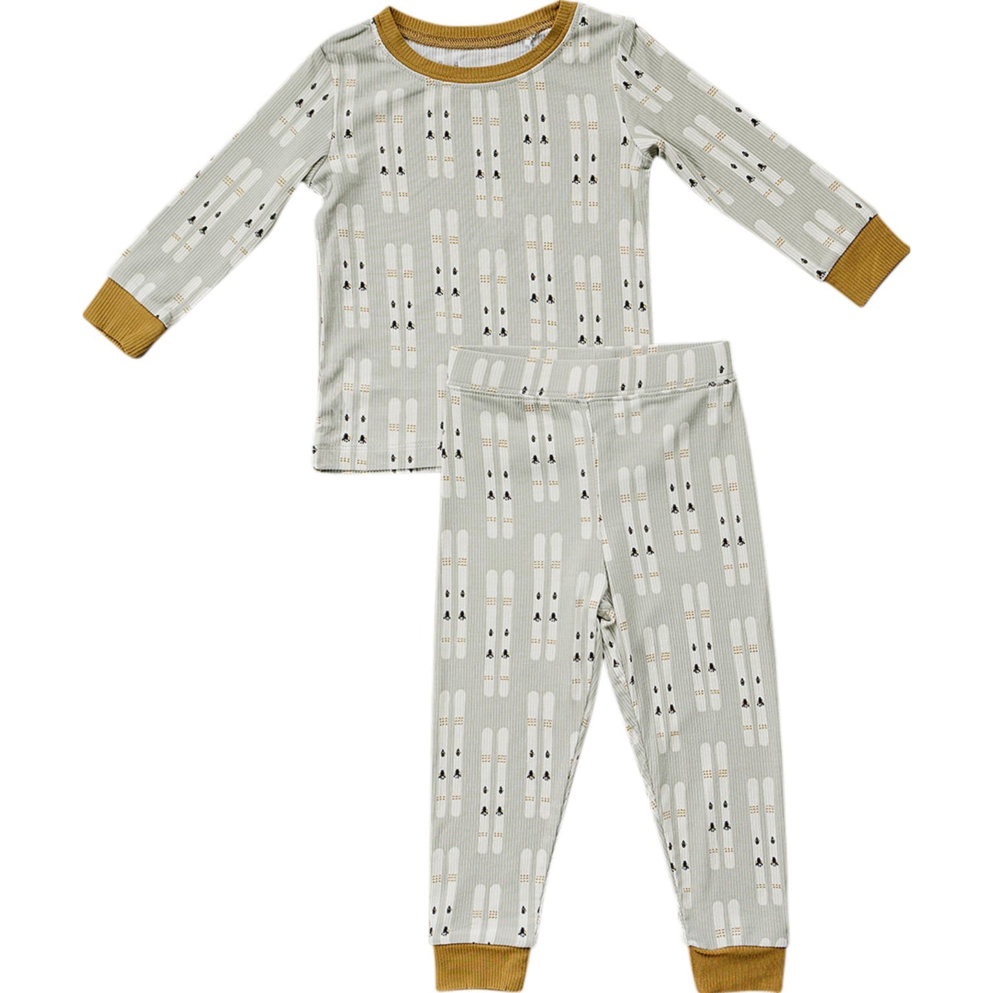 ski days ribbed bamboo pajamas // LONG-SLEEVE TWO-PIECE SET