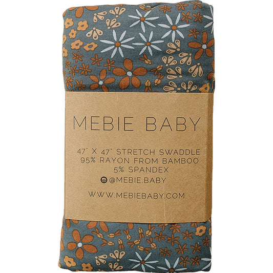 bamboo stretch swaddle // navy floral