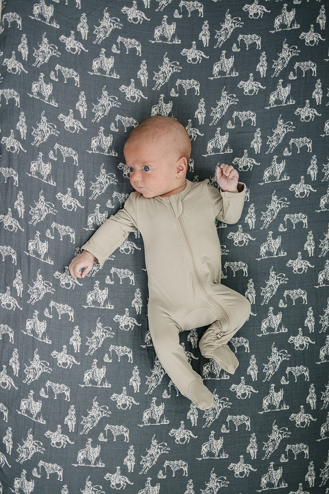 muslin crib sheet // wild west