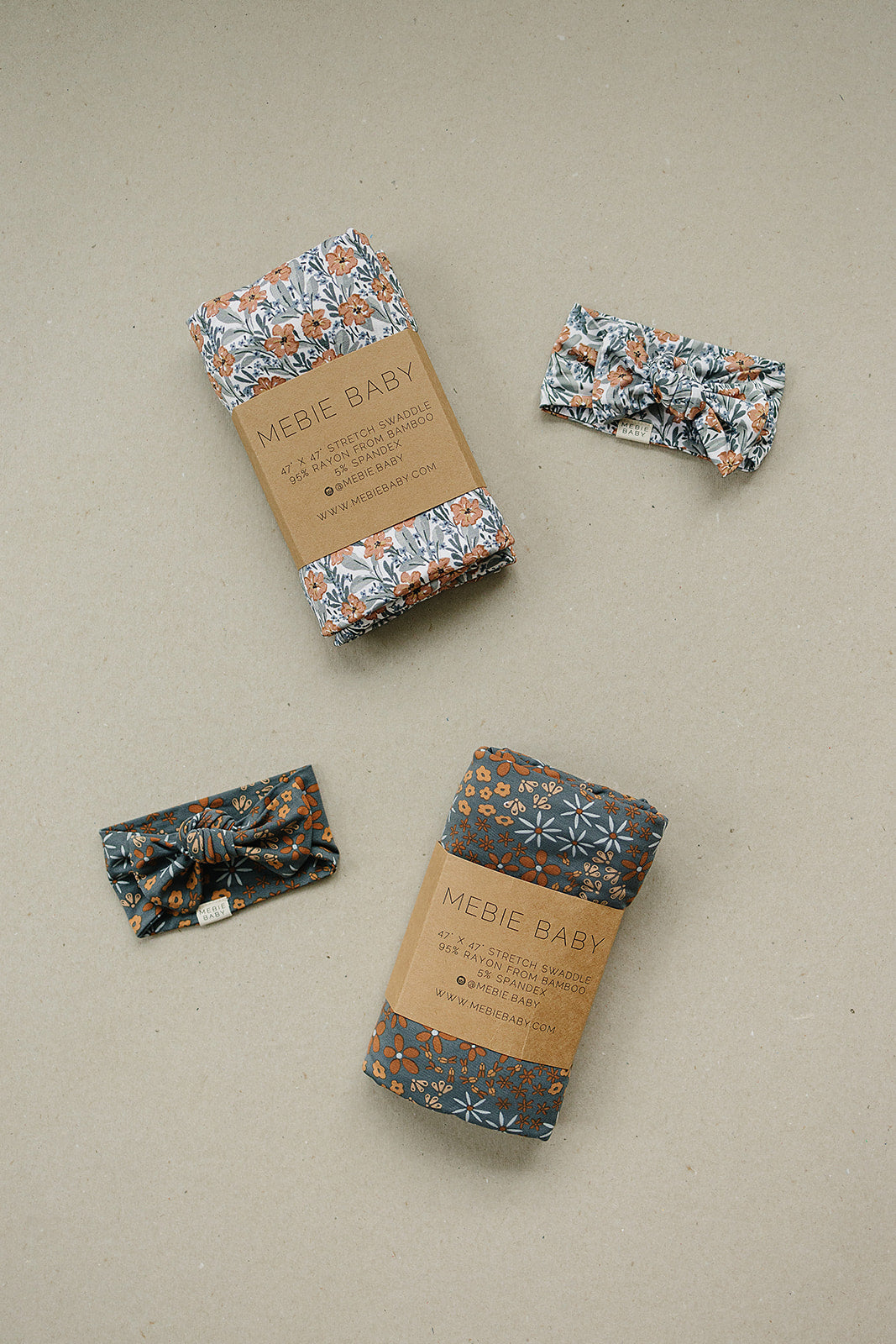 bamboo stretch swaddle // navy floral