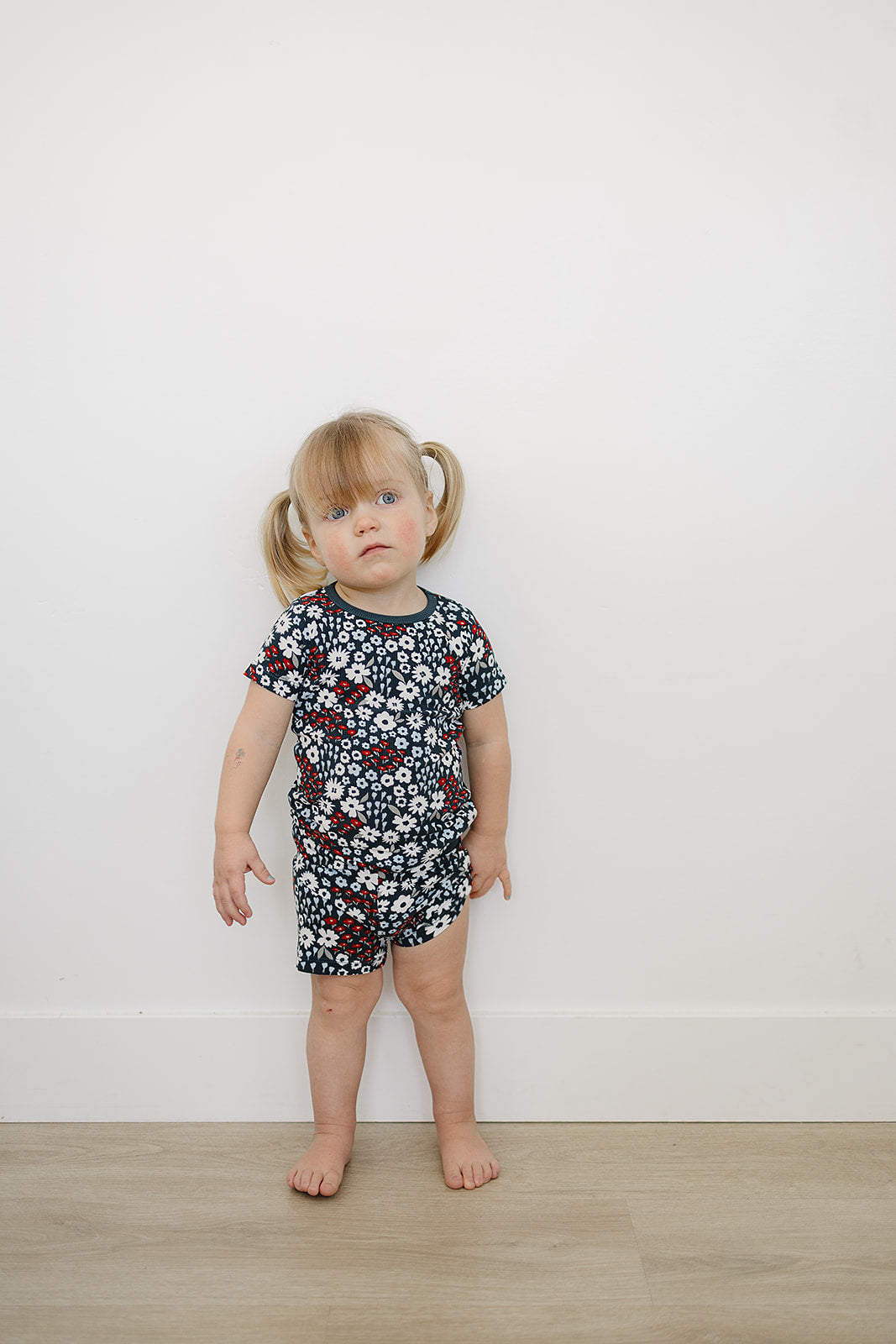 americana floral ribbed bamboo pajamas // SHORT-SLEEVE AND SHORTS SET (sizing up to 9/10y)