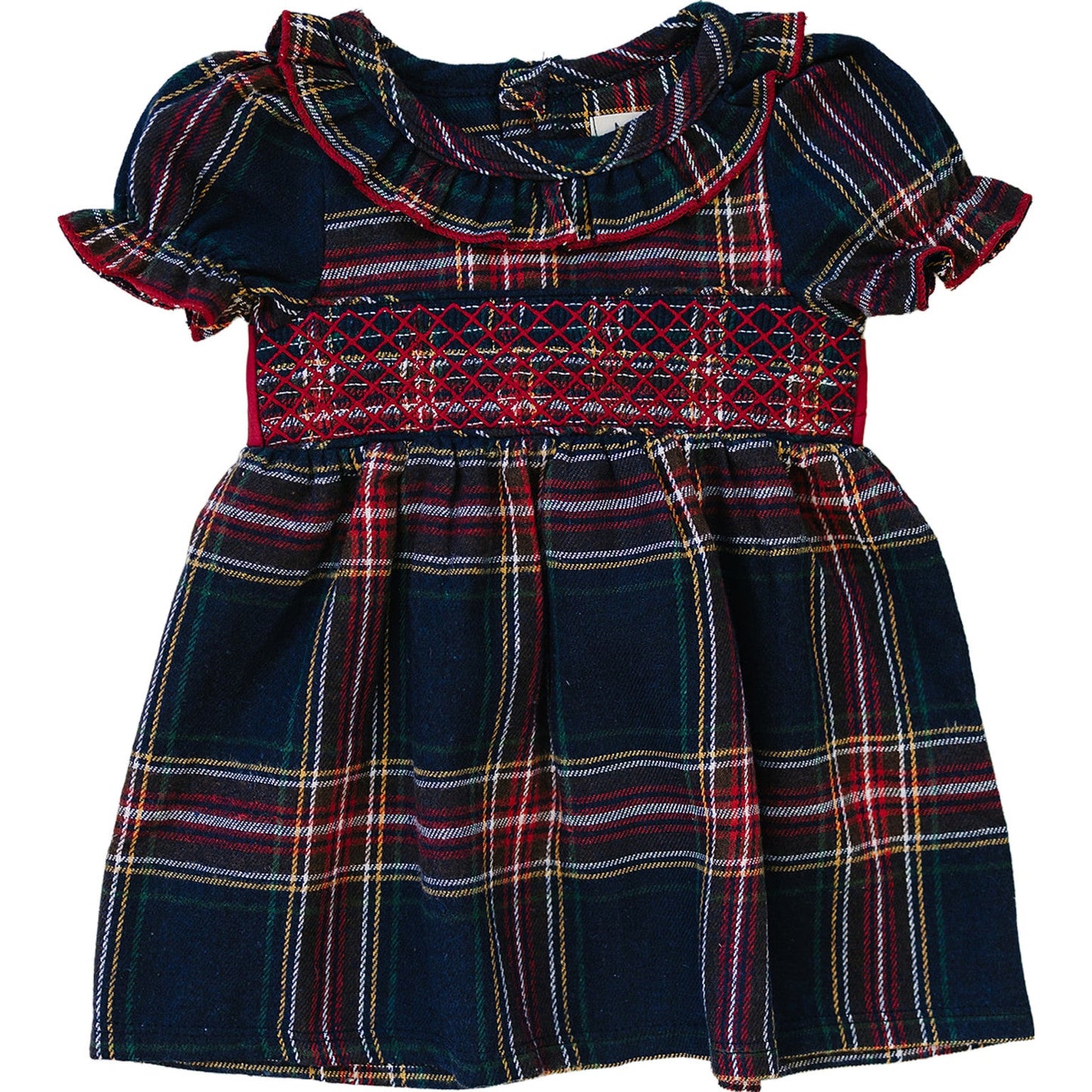 christmas plaid smocked dress