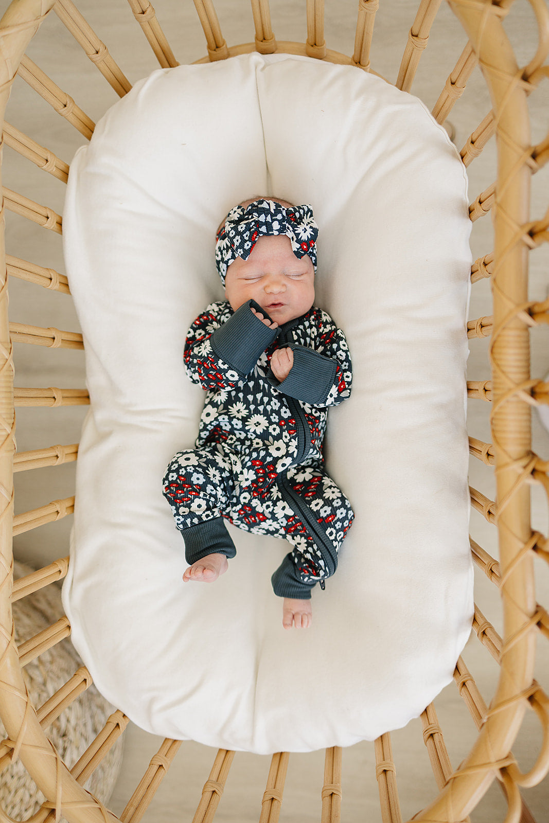 americana floral ribbed bamboo pajamas // ZIPPY