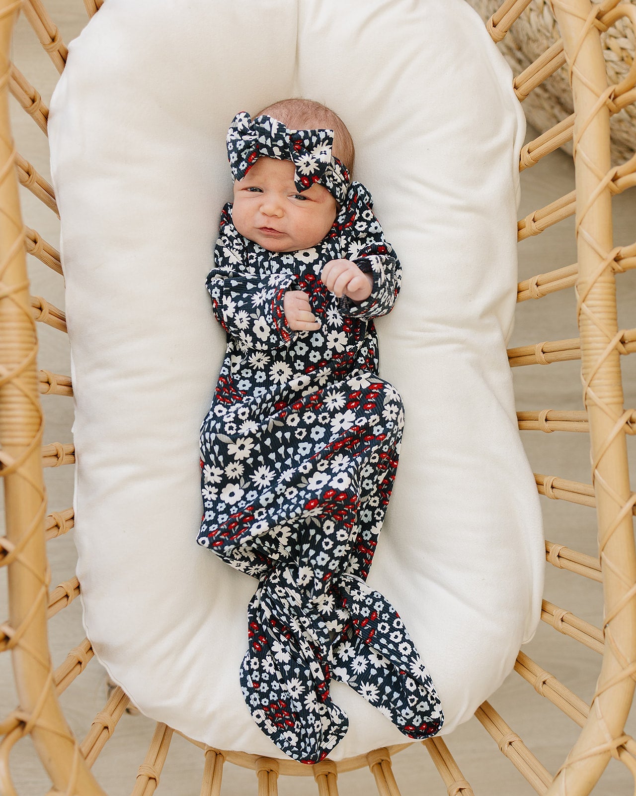ribbed bamboo head wrap // americana floral