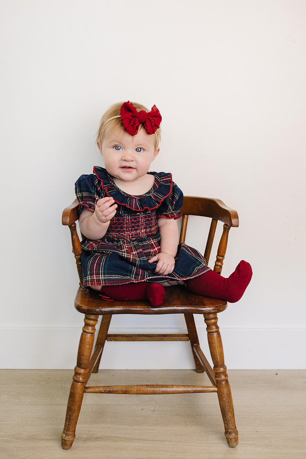 christmas plaid smocked dress