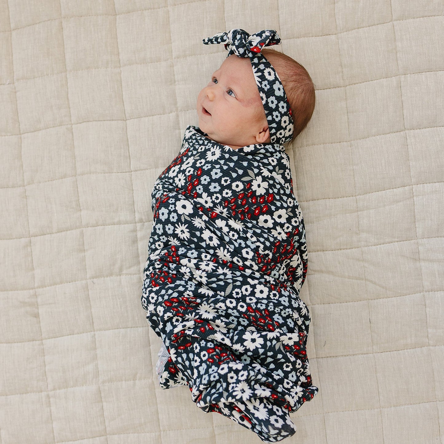ribbed bamboo head wrap // americana floral