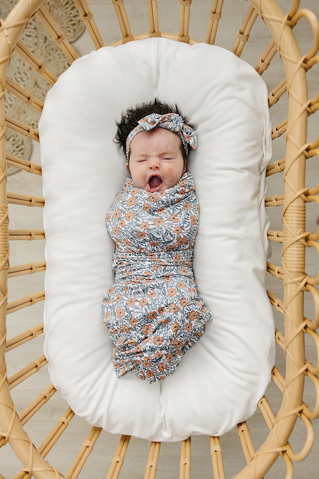 bamboo stretch swaddle // dainty meadow