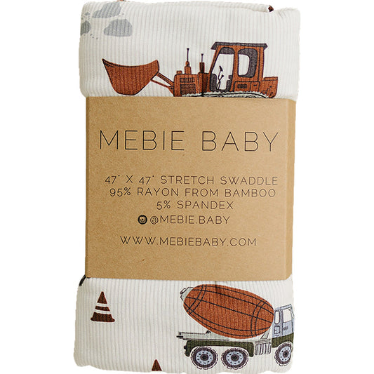 bamboo stretch swaddle // construction trucks