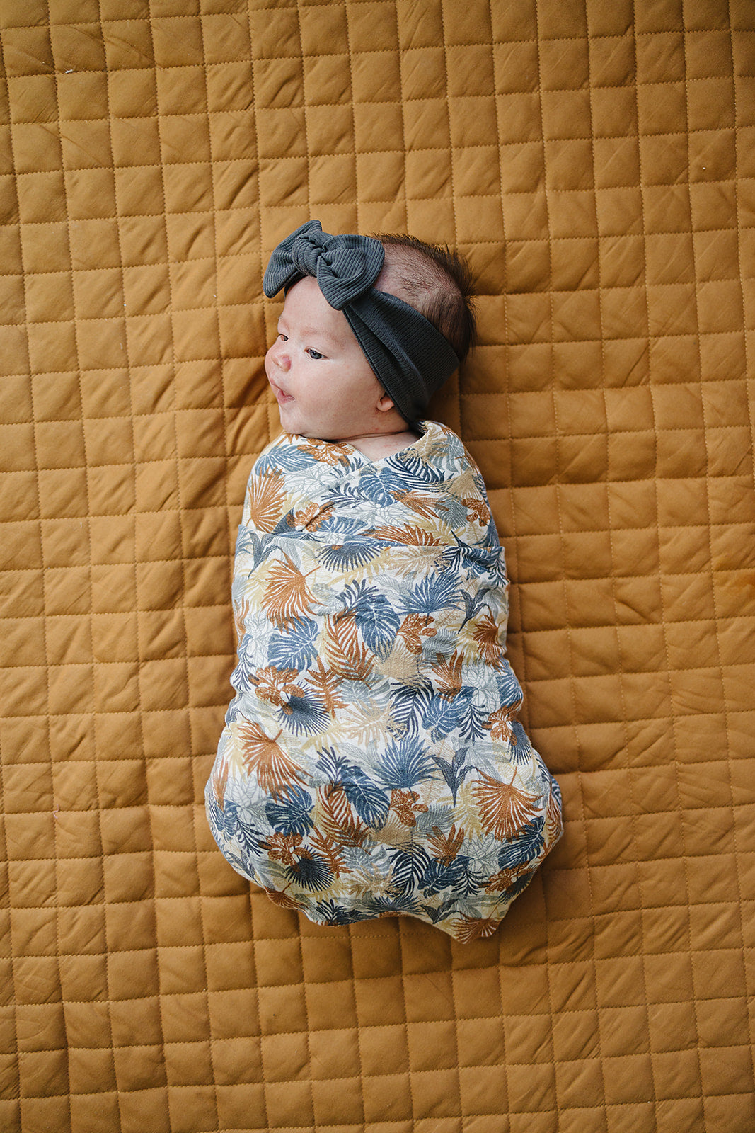 muslin swaddle blanket // paradise palms