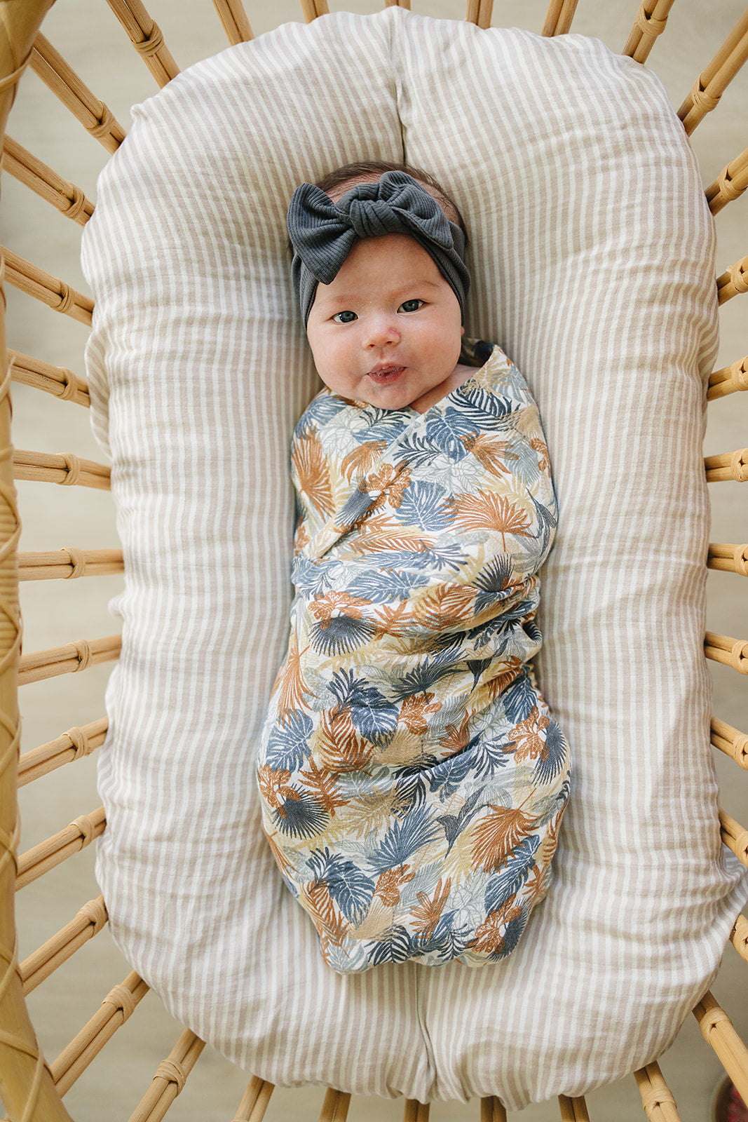 muslin swaddle blanket // paradise palms