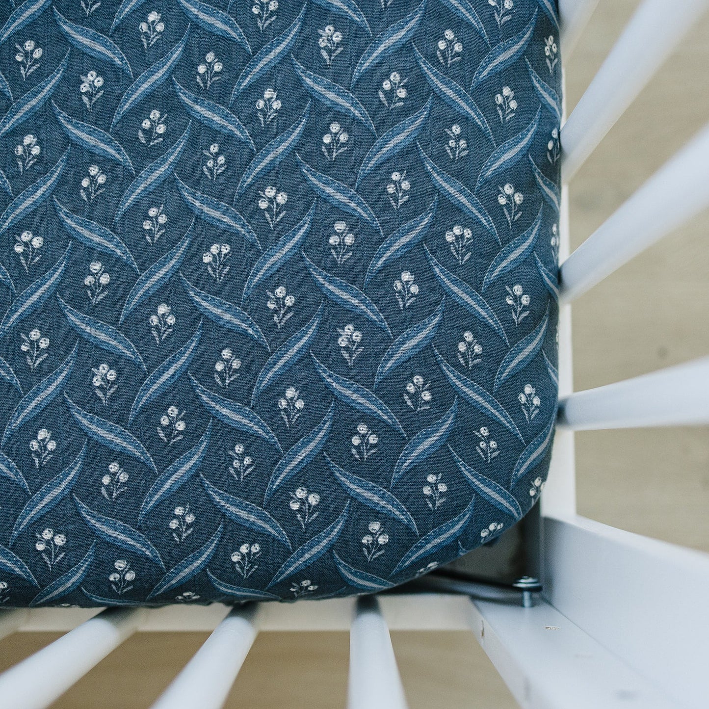 muslin crib sheet // navy berry