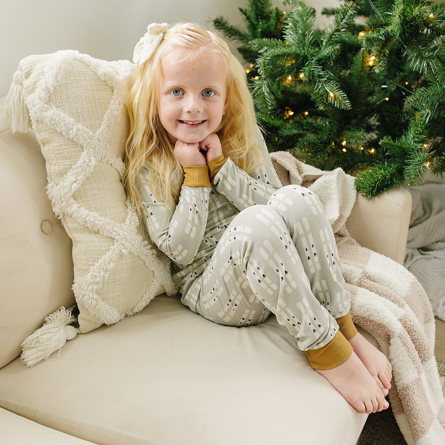 ski days ribbed bamboo pajamas // LONG-SLEEVE TWO-PIECE SET