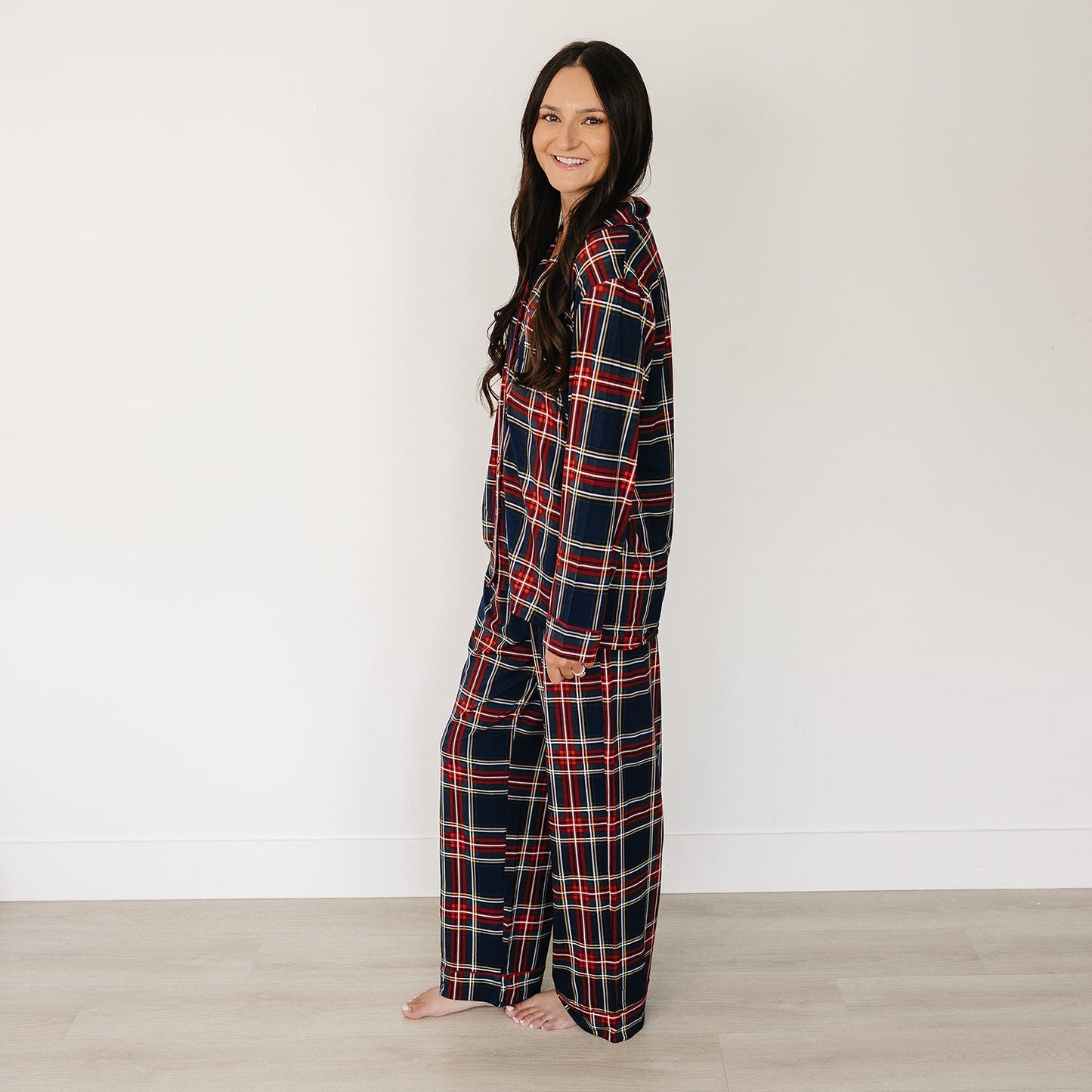 adult christmas plaid bamboo pajama set (*comes in baby/child match* size up for looser fit!)