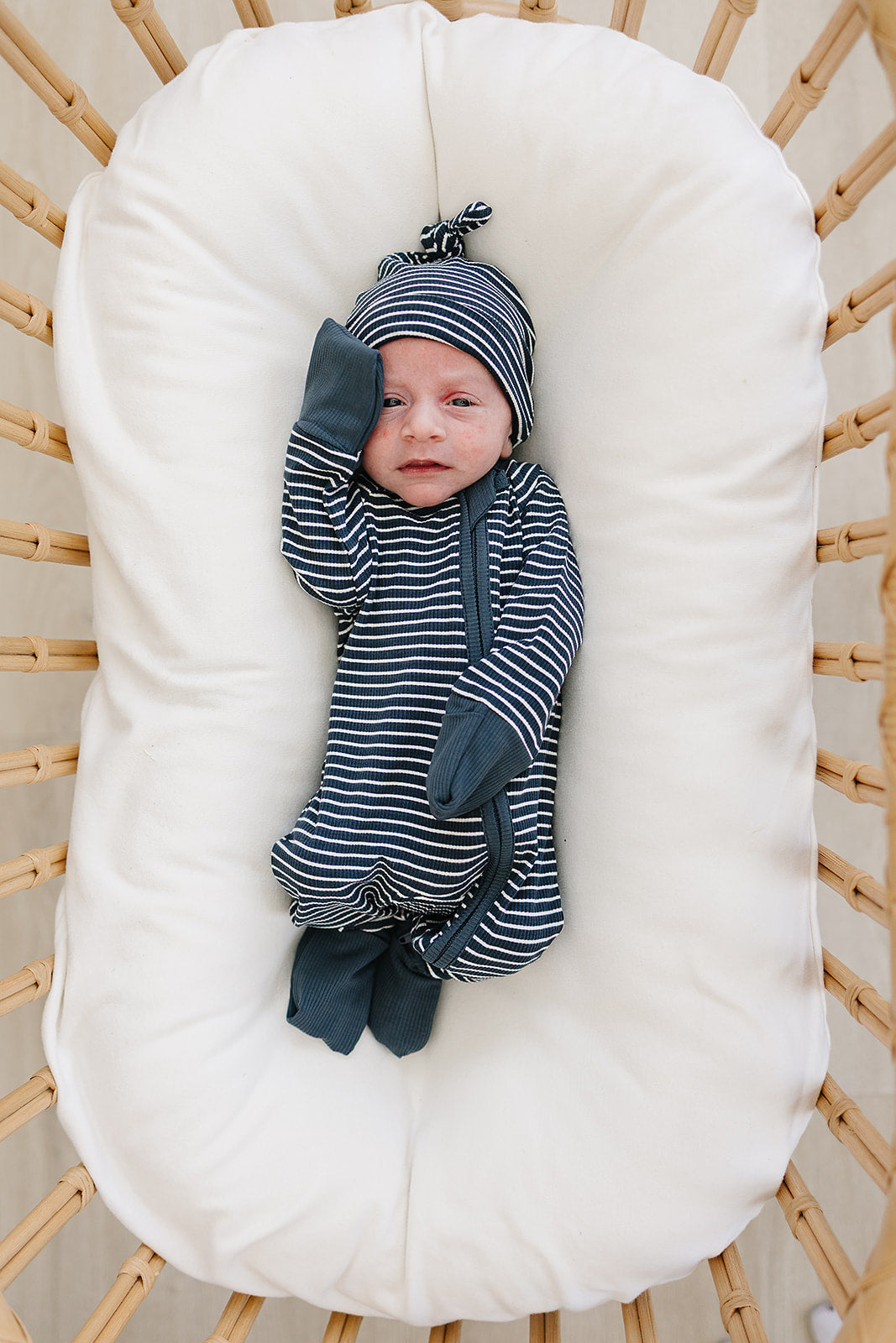 navy stripes ribbed bamboo pajamas // ZIPPY