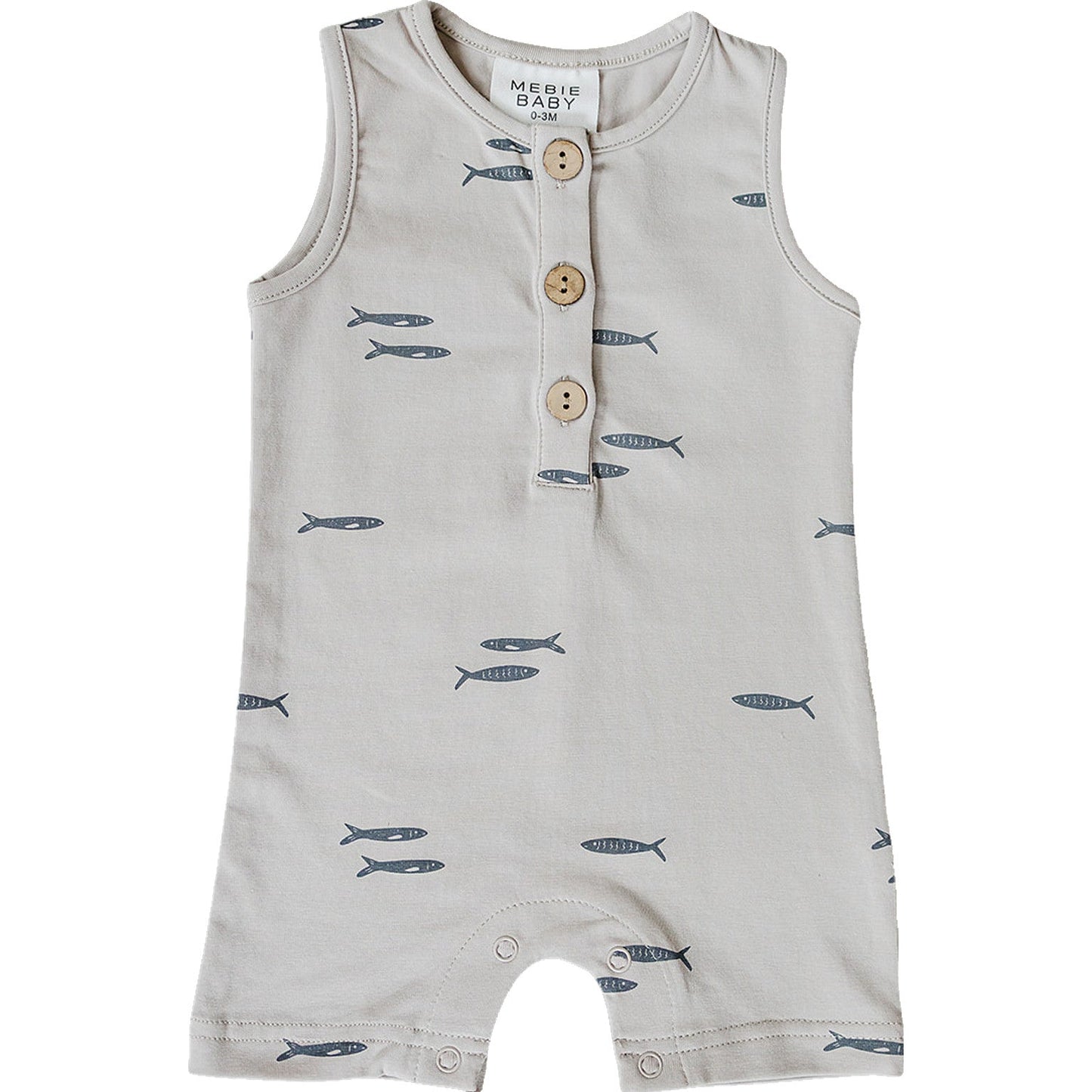 grey fish shorts romper